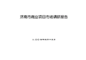 济南市商业项目市场调查研究报告.docx