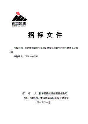 公司屯宝煤矿储量核实报告和生产地质报告编制招标文.docx