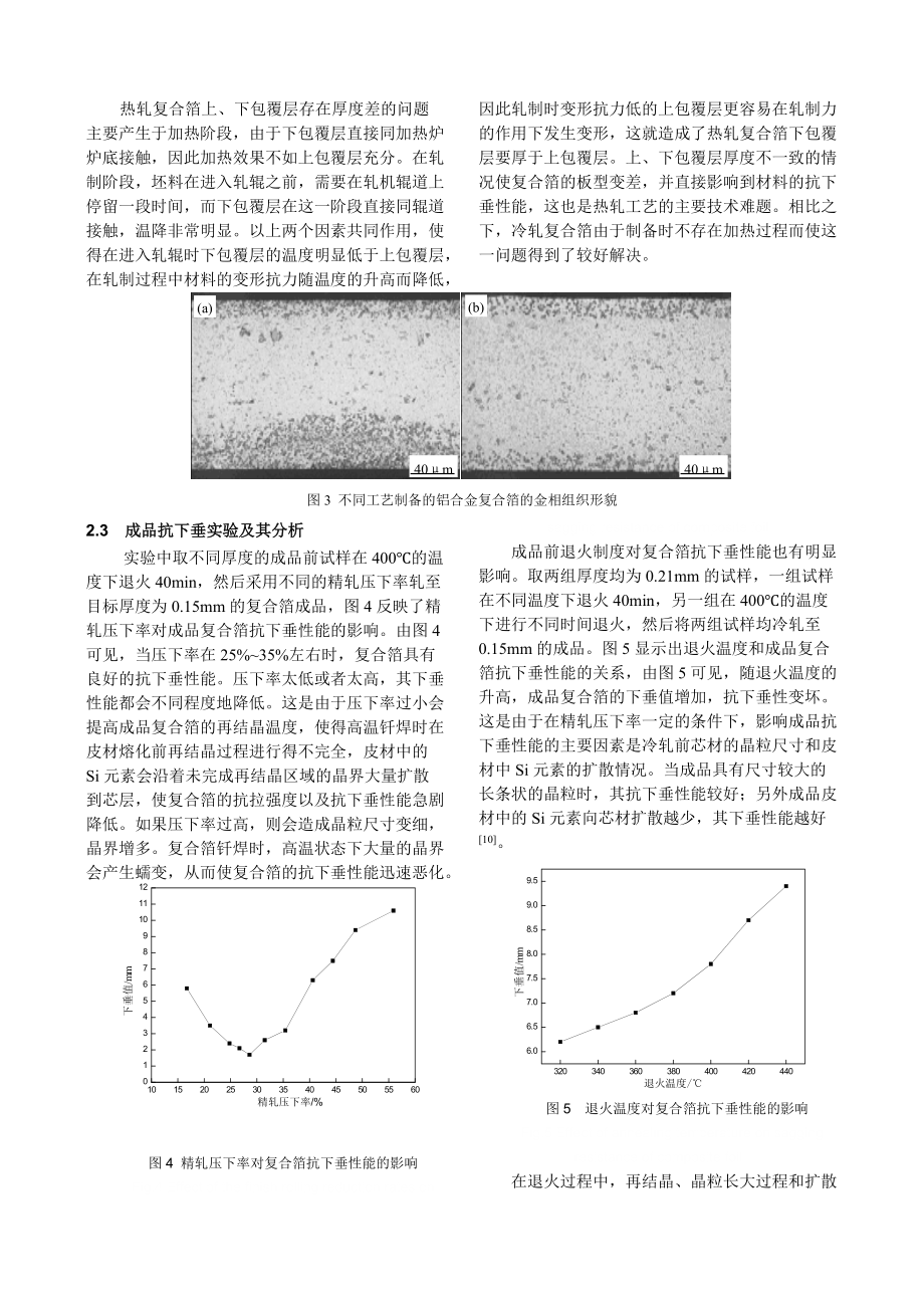 冷轧复合对铝合金复合箔组织与性能的影响.docx_第3页