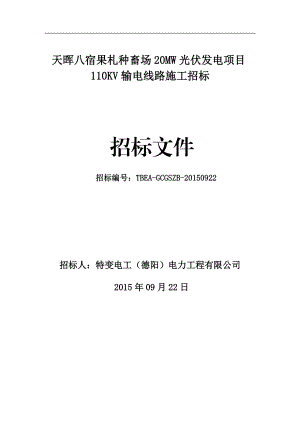 昌都项目110KV输电线路招标文件.docx