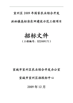 某镇高标准农田建设示范工程项目招标文件.docx