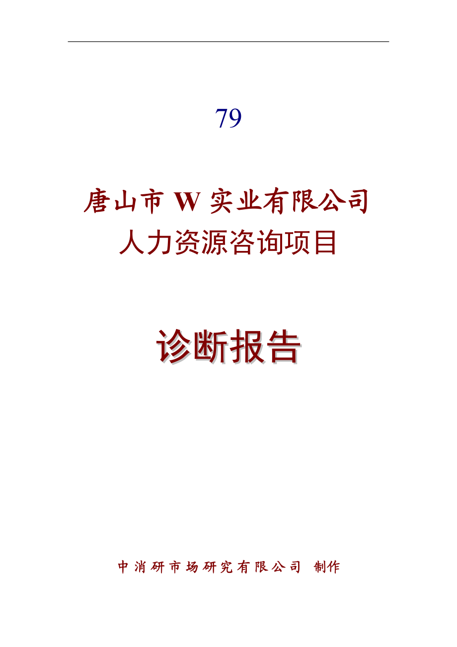 唐山市W实业有限公司人力资源咨询项目诊断报告(doc 24).docx_第1页