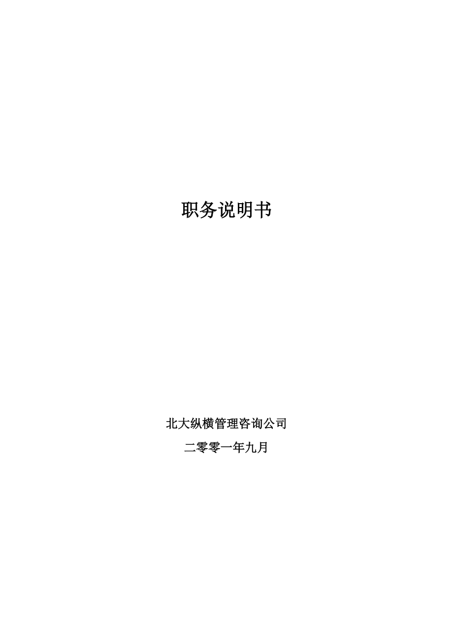 BDZH管理咨询公司职务说明书.docx_第1页