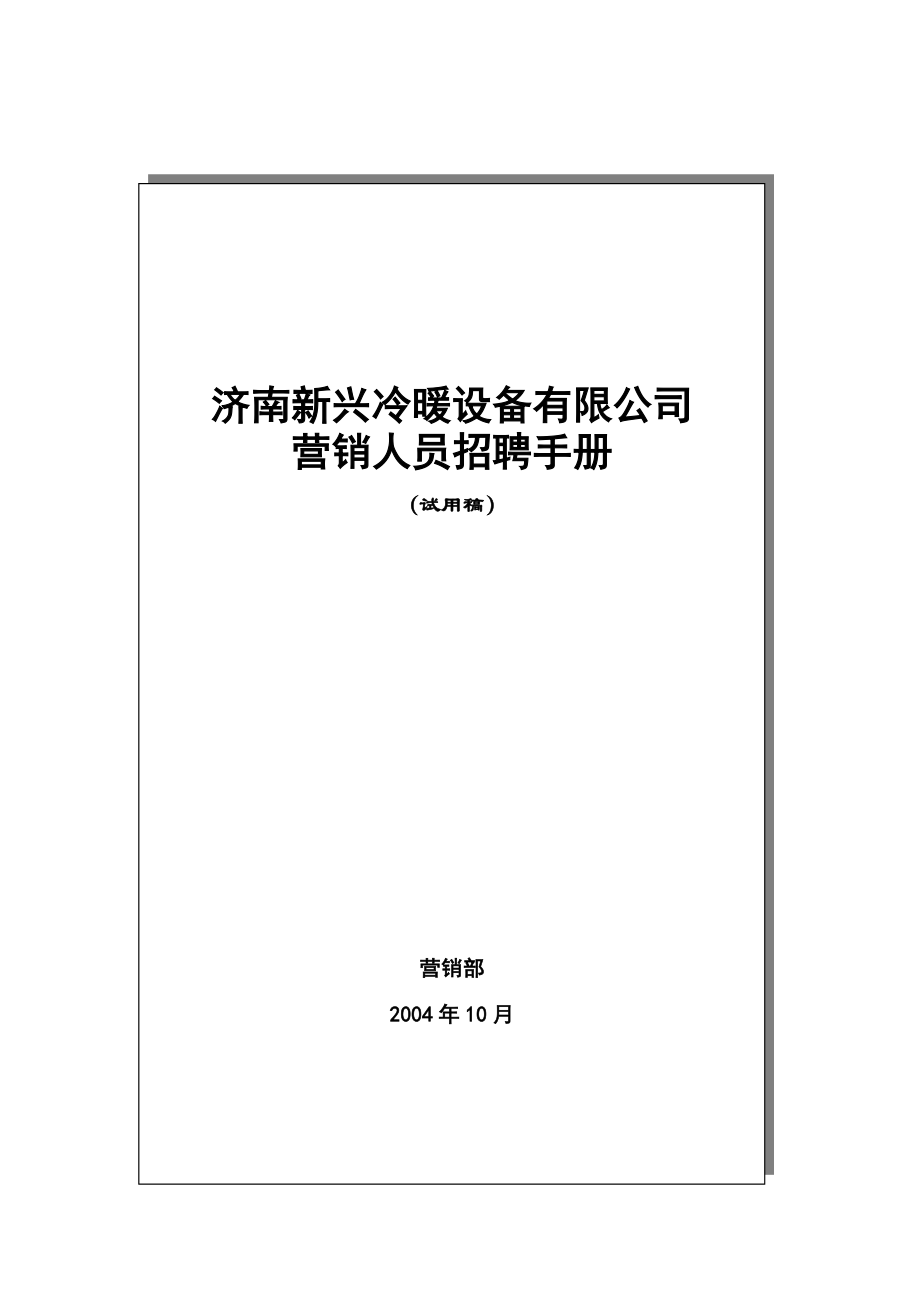 济南某某公司营销人员招聘手册.doc_第1页