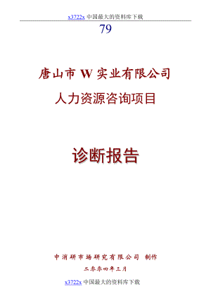 唐山市W实业有限公司人力资源咨询项目诊断报告.doc