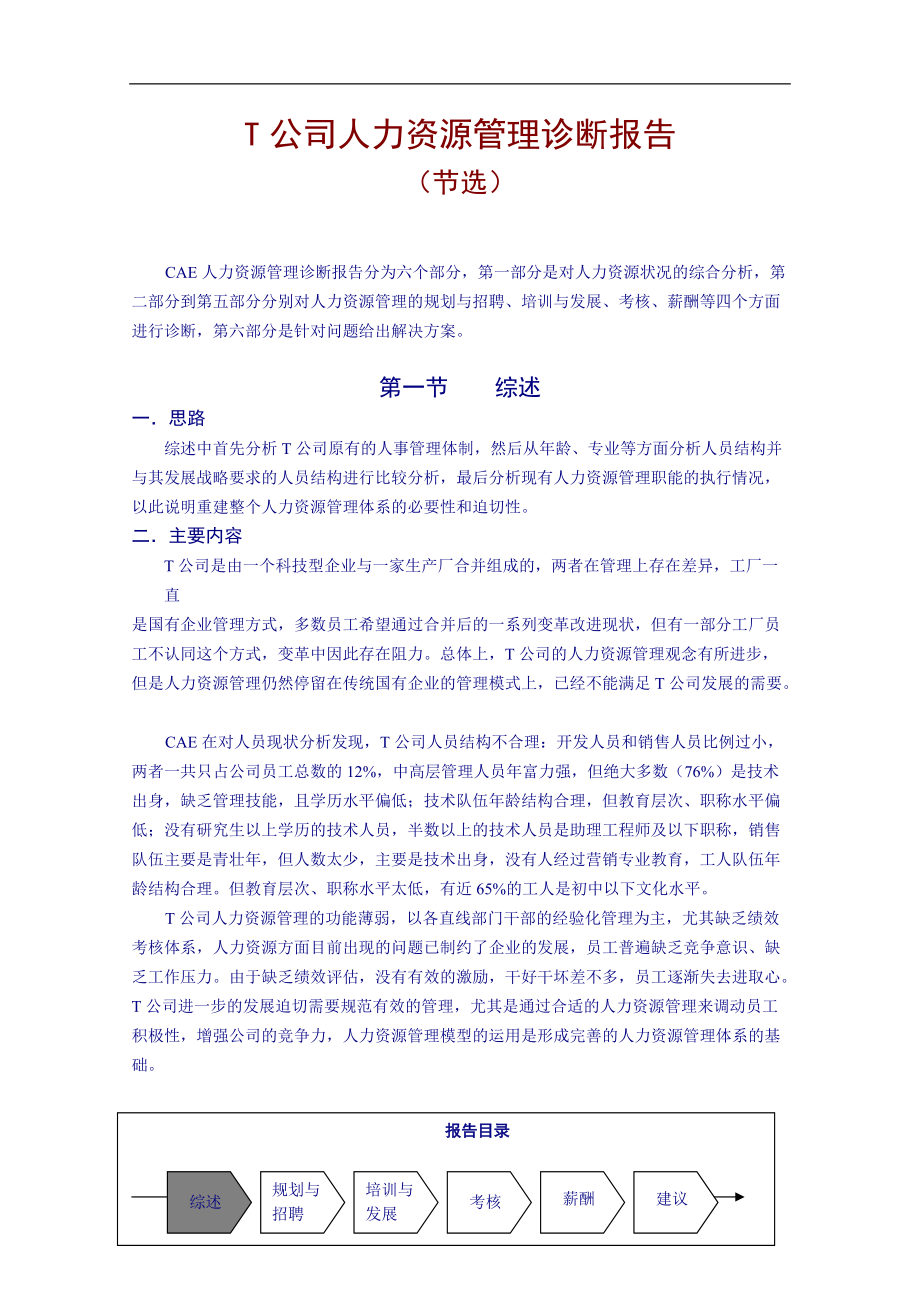 人力资源管理诊断报告书.docx_第1页