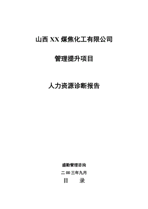 煤焦化工有限公司人力资源诊断报告(1).docx