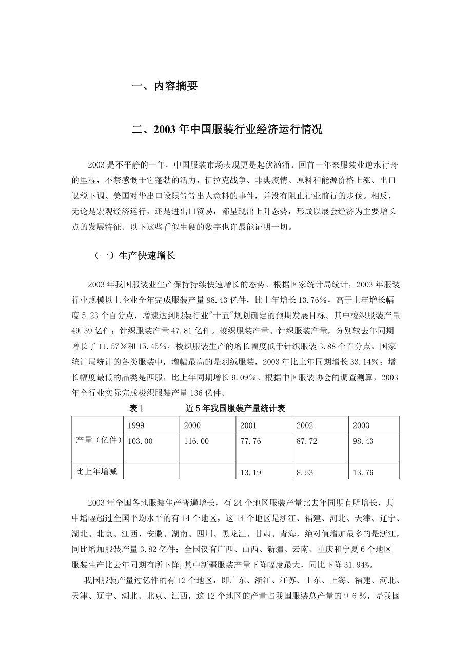 某年度服装行业管理报告.docx_第1页