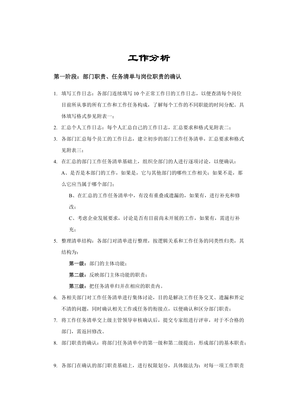 某某企业各部门工作分析报告.doc_第1页