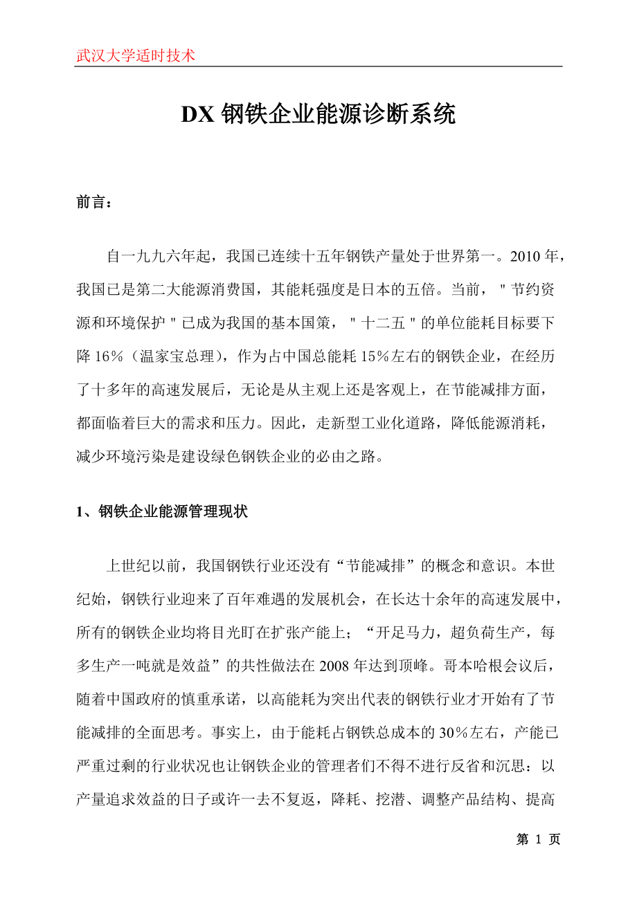 DX钢铁企业能源诊断系统.docx_第1页