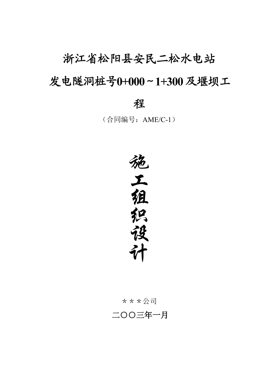 松阳县安民二松水电站施工组织设计.docx_第1页