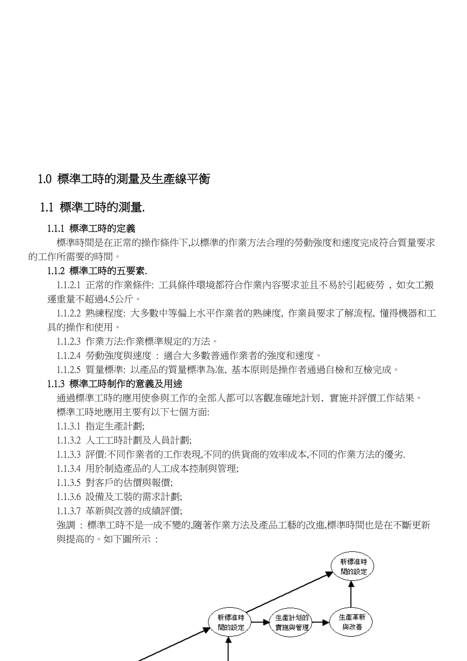 標準工時的測量与生產線平衡.docx_第1页