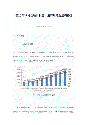 XXXX年6月互联网报告：用户规模及结构特征.docx