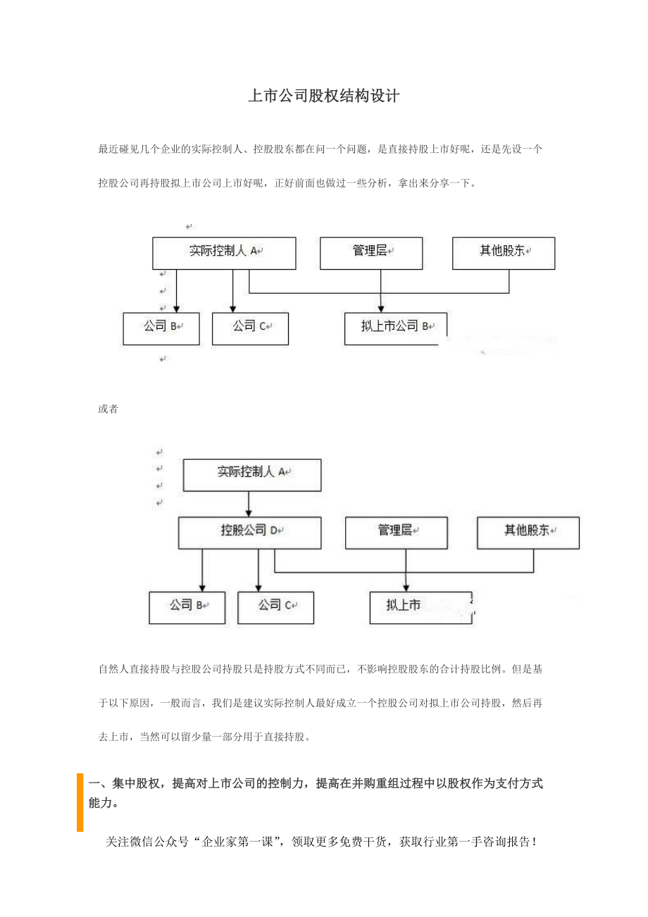 上市公司股权结构设计.docx_第1页