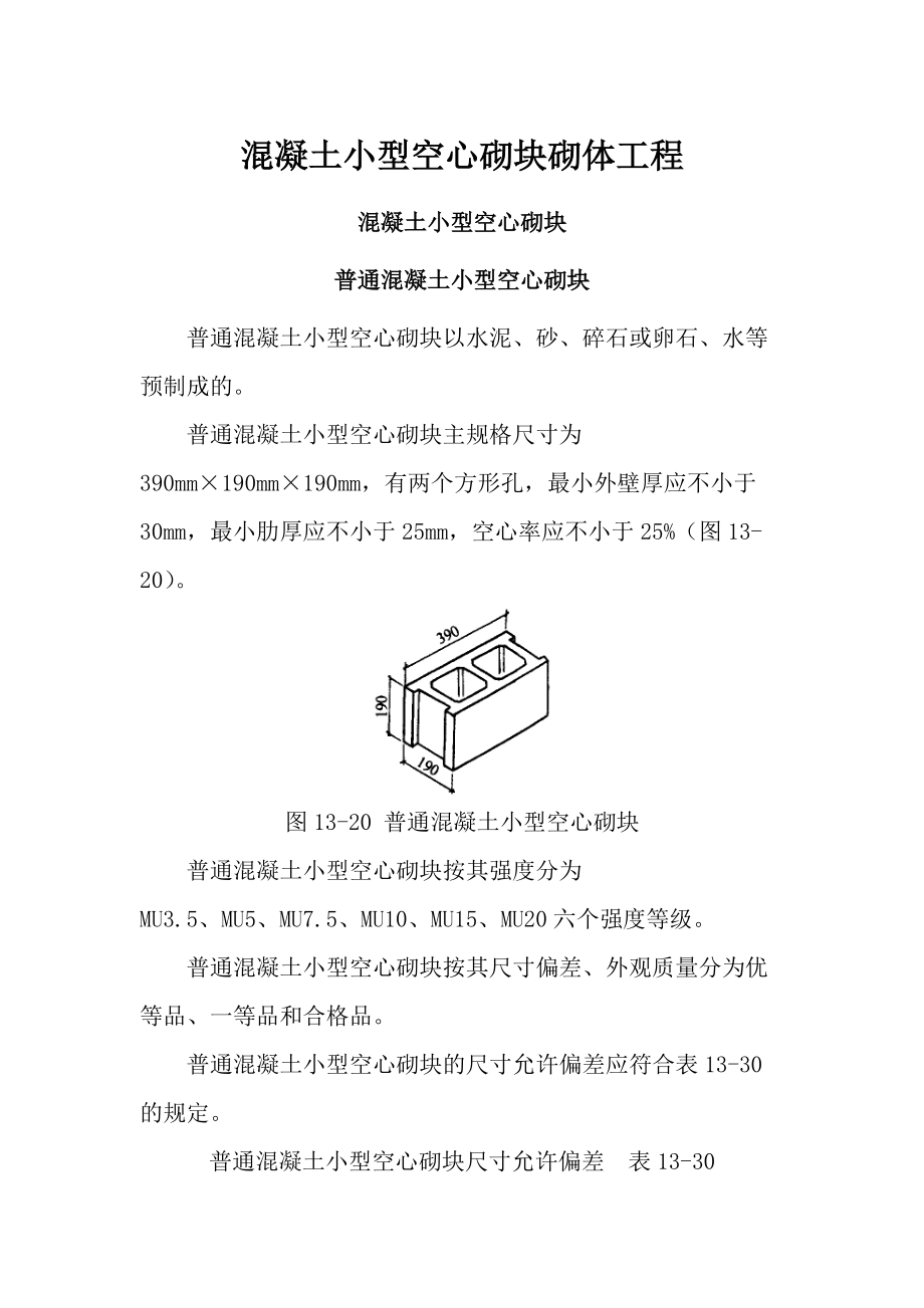 混凝土小型空心砌块砌体工程.docx_第1页