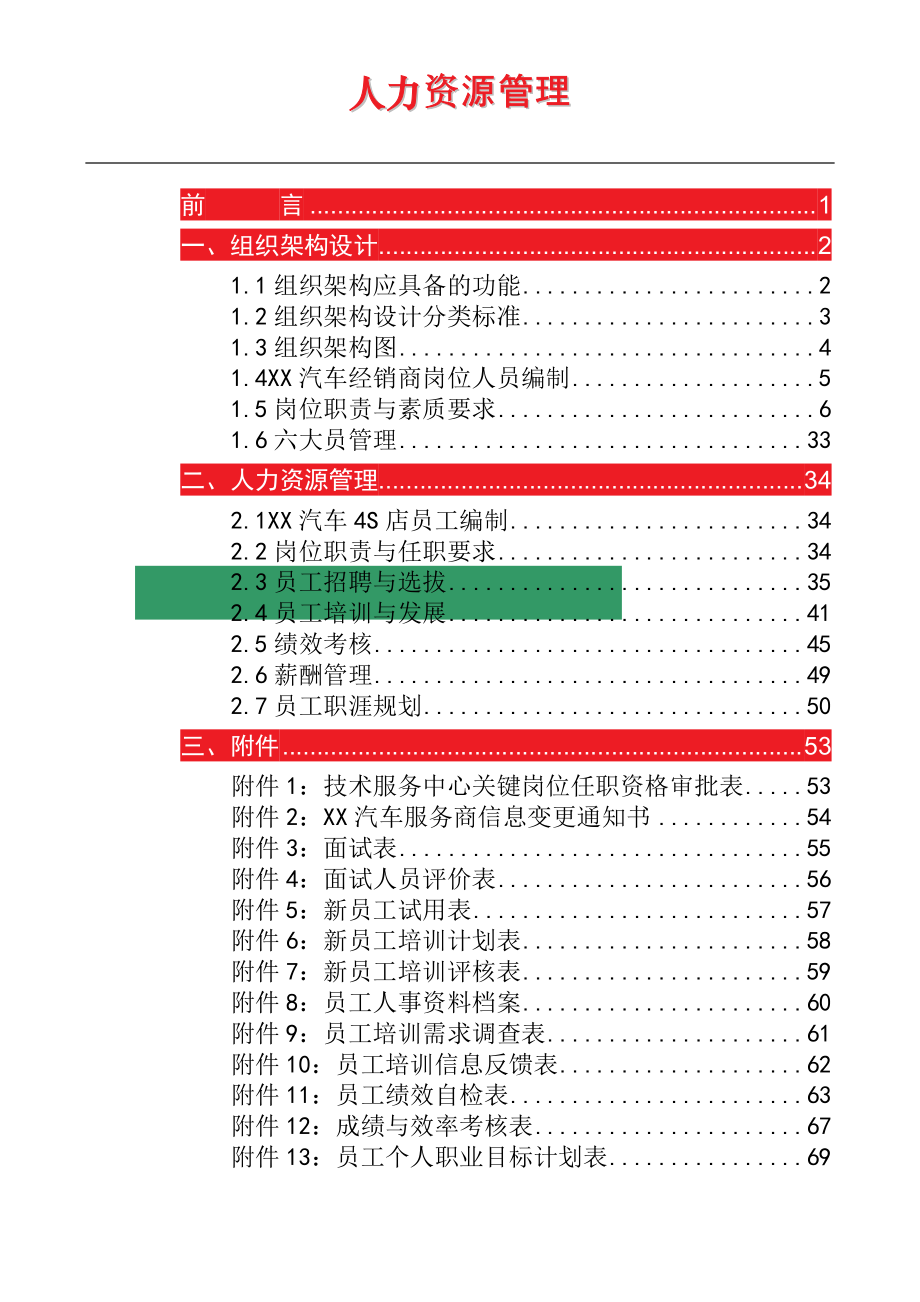 XX汽车经销商人力资源管理手册(共134.docx_第1页