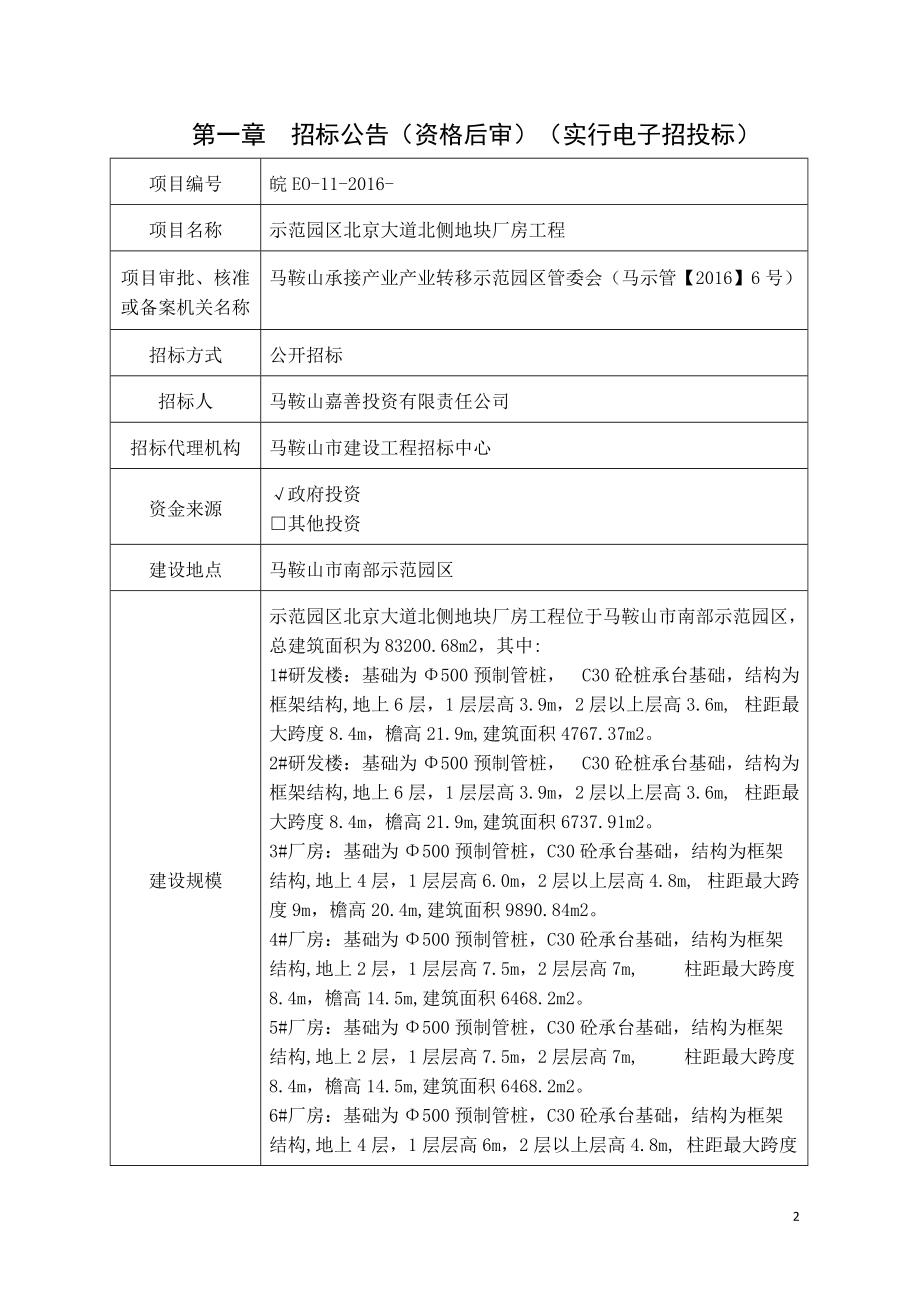 示范园区北京大道北侧地块厂房工程-招标文件.docx_第2页