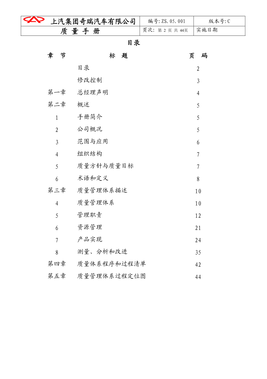 某汽车集团XX汽车有限公司质量手册(1).docx_第2页