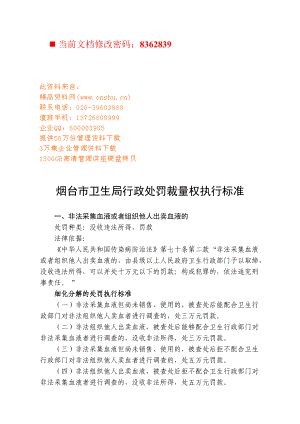 市卫生局行政处罚裁量权执行标准讲义.docx