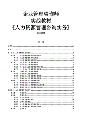 企业管理咨询师《人力资源管理咨询实务》实战教材.docx