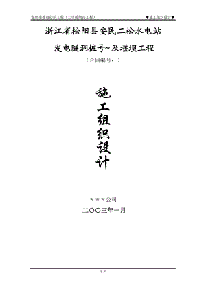 松阳县安民二松水电站施工组织设计方案.docx