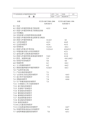 XXX宾馆质量与环境管理体系手册（DOC 95页）.docx