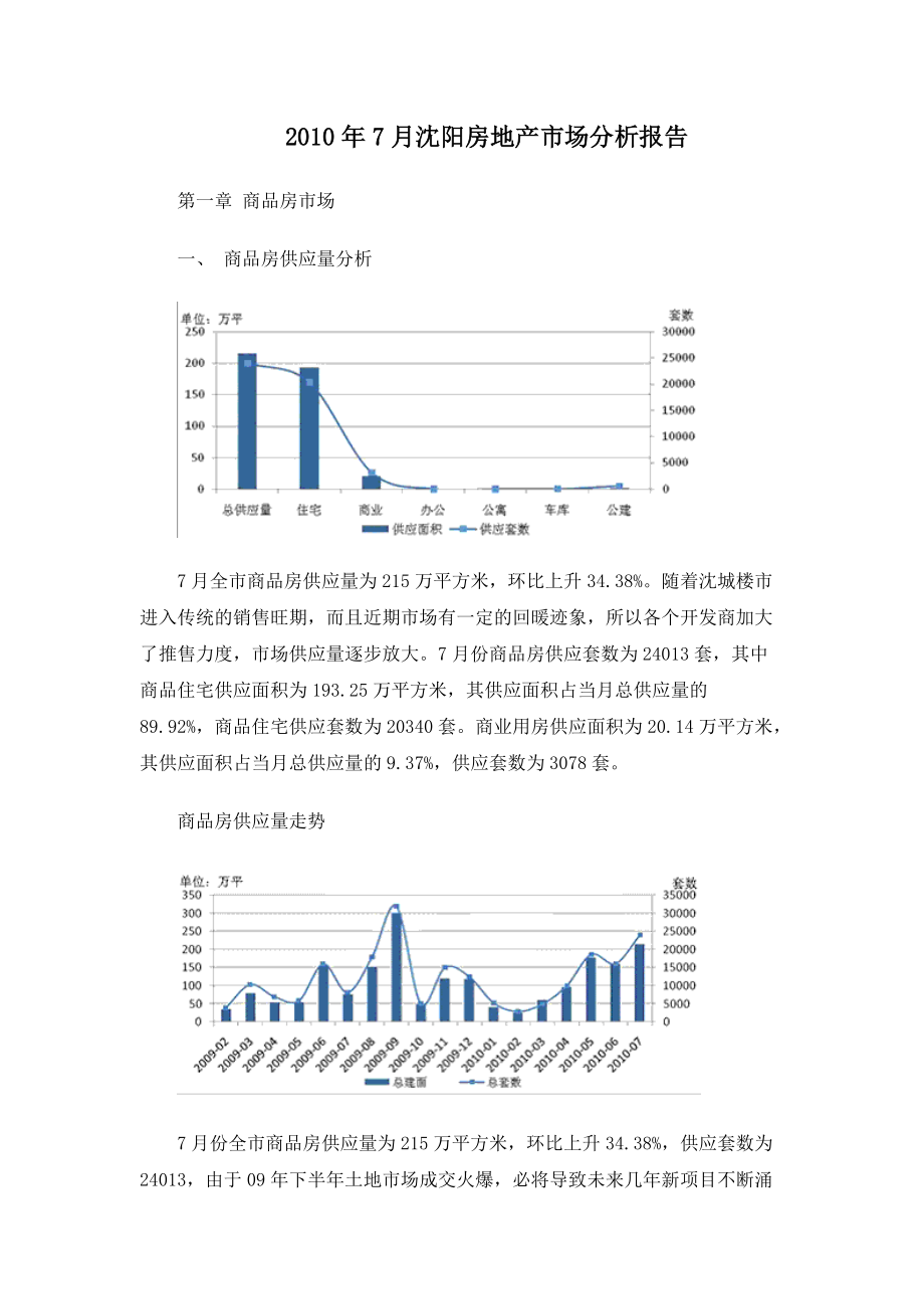 XXXX年7月沈阳房地产市场分析报告_18页.docx_第1页