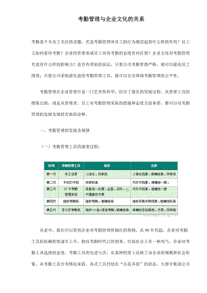 考勤管理与企业文化的关系应用.docx