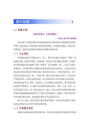 娶吧嫁吧婚情文化传播有限公司商业计划书.docx