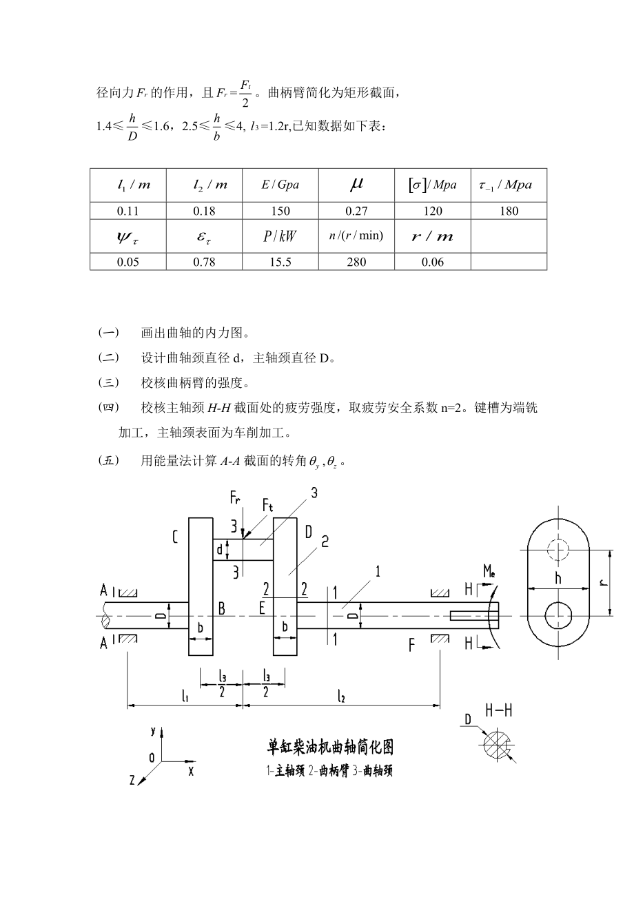 材料力学课程设计之单缸柴油机曲轴的强度设计.docx_第3页