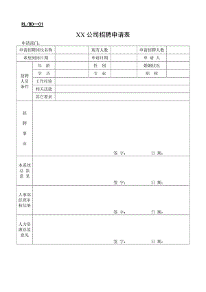 某公司人力资源表单汇总.DOC