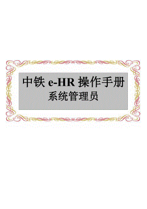 中铁eHR操作手册系统管理员介绍.docx