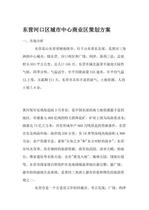 东营河口区城市中心商业区策划方案.docx