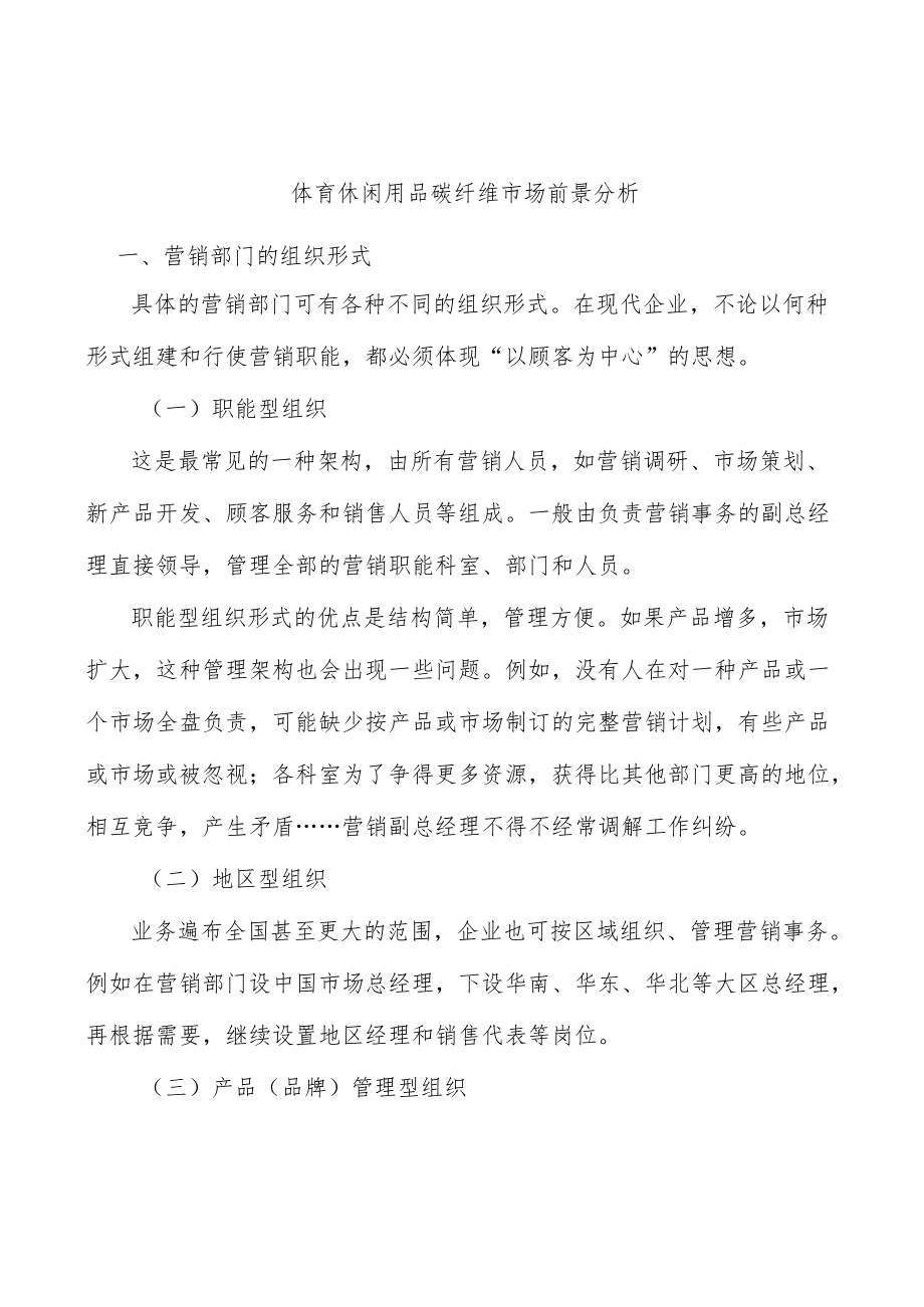 体育休闲用品碳纤维市场前景分析.docx_第1页