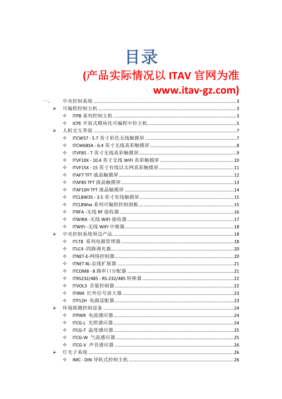 ITAV产品参数归档.docx_第1页