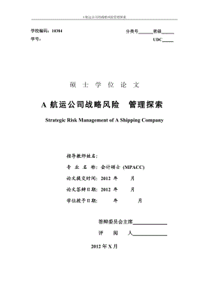 A航运公司战略风险管理探索论文.docx