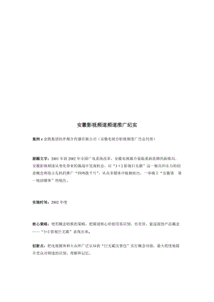 关于安徽影视频道频道推广纪实.docx