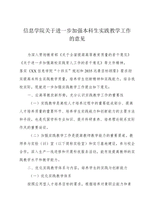 信息学院关于进一步加强本科生实践教学工作的意见.docx