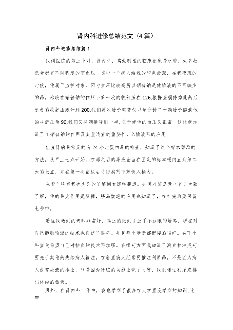 肾内科进修总结范文.docx_第1页