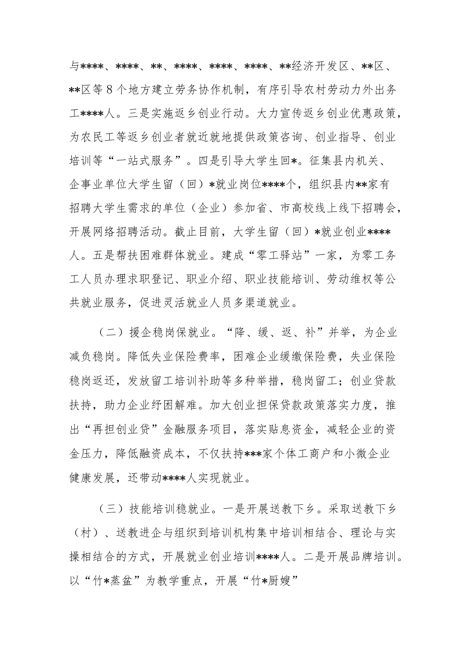 关于2022年全县就业工作情况的视察报告(共二篇).docx_第2页