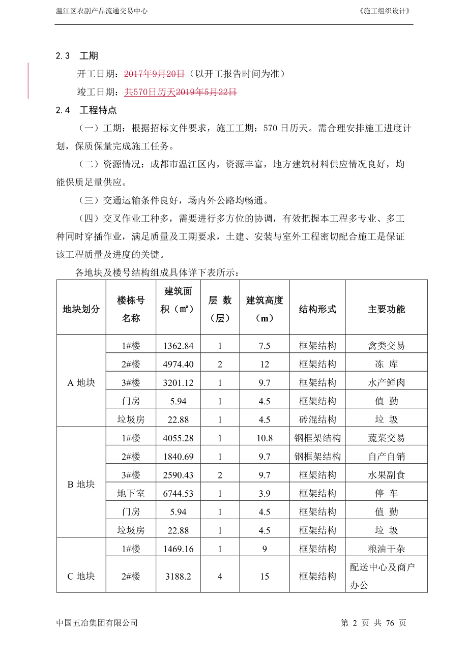 农副产品流通交易中心施工组织设计.docx_第2页