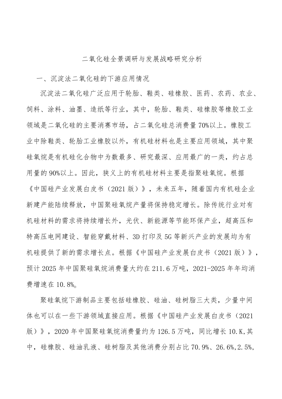 二氧化硅全景调研与发展战略研究分析.docx_第1页