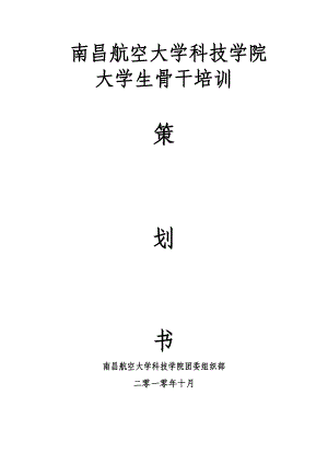 南昌航空大学科技学院大学生骨干培训策划.docx