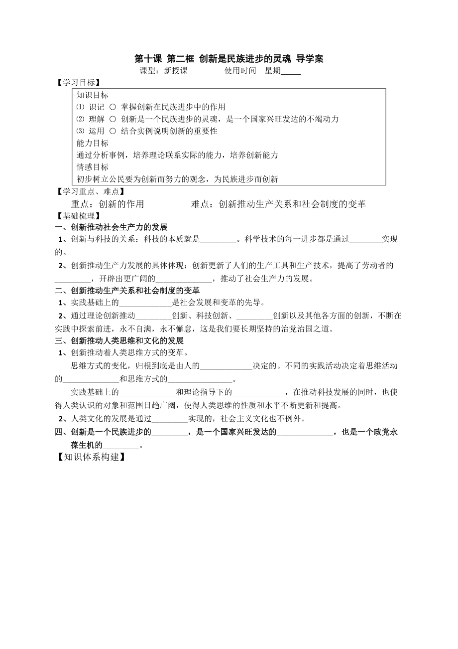 创新是民族进步的灵魂知识点.docx_第1页