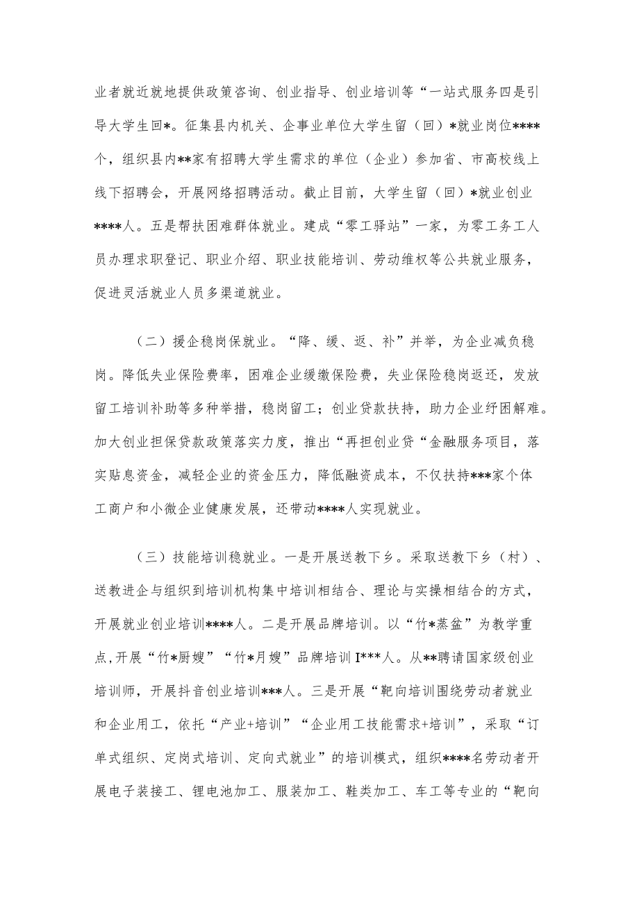 关于2022年全县就业工作情况的视察报告.docx_第2页