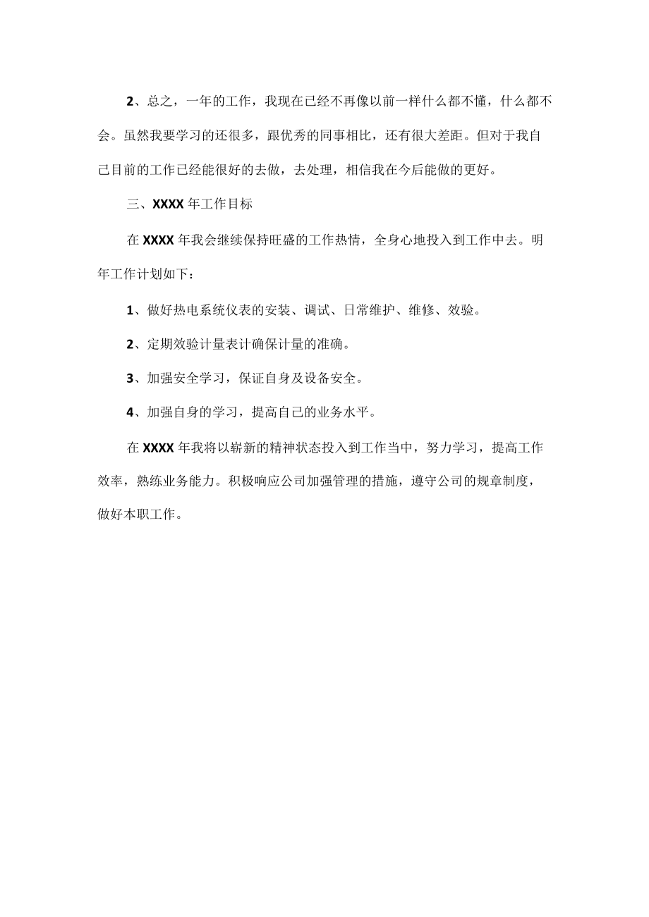 仪表技术员个人工作总结范文.docx_第2页