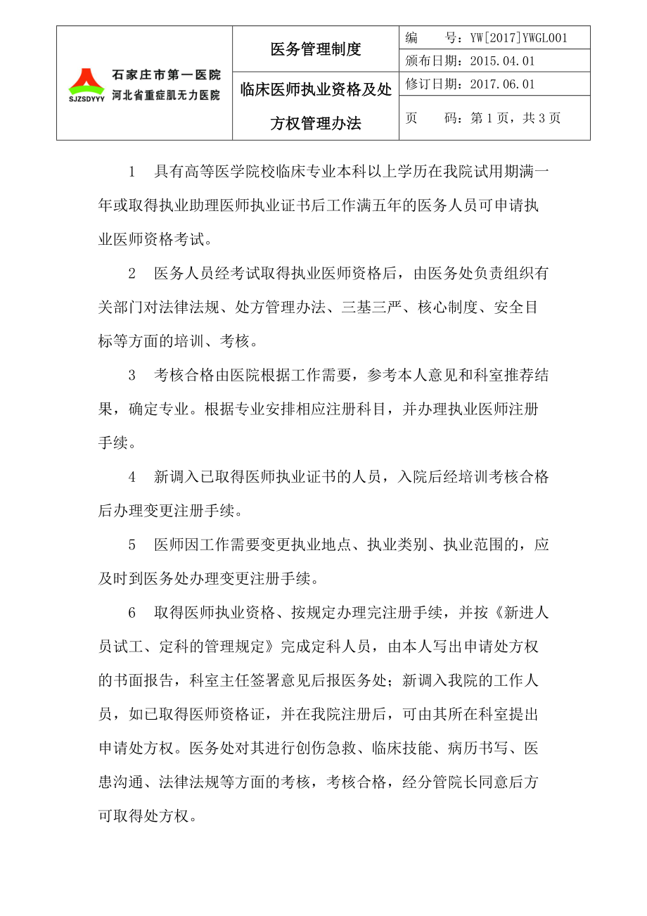 医务管理制度(医务处制度汇编).docx_第1页