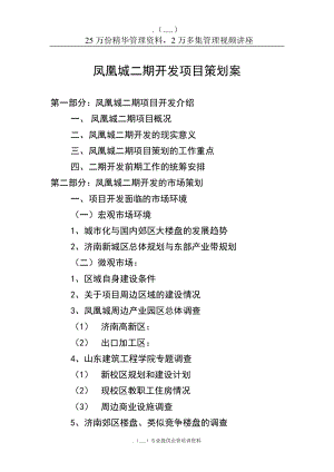 凤凰城二期开发项目策划方案研讨.docx