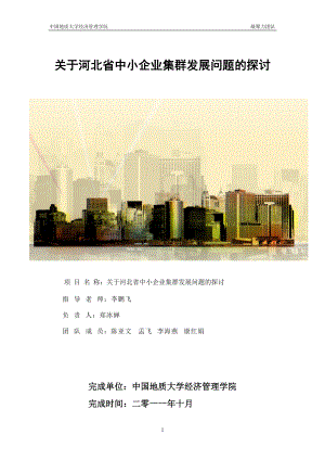 关于河北省中小企业集群发展问题的探讨.docx