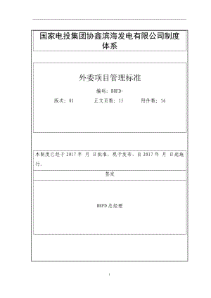 某发电有限公司外委项目管理制度标准概述.docx